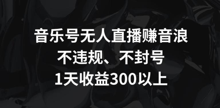 音乐号无人直播赚音浪，不违规、不封号，1天收益300+【揭秘】-创新Ovo