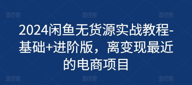 2024闲鱼无货源实战教程-基础+进阶版，离变现最近的电商项目-创新Ovo