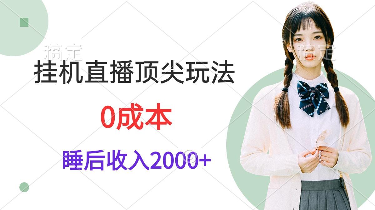 (9715期)挂机直播顶尖玩法，睡后日收入2000+、0成本，视频教学-创新Ovo