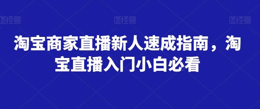 淘宝商家直播新人速成指南，淘宝直播入门小白必看-创新Ovo