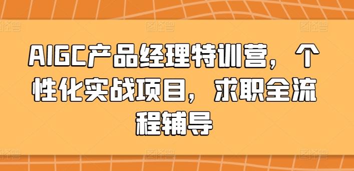 AIGC产品经理特训营，个性化实战项目，求职全流程辅导-创新Ovo