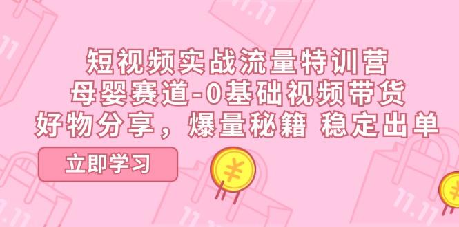 短视频实战流量特训营，母婴赛道-0基础带货，好物分享，爆量秘籍 稳定出单-创新Ovo