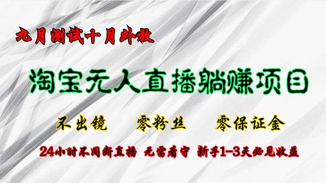 淘宝无人直播最新玩法，九月测试十月外放，不出镜零粉丝零保证金，24小…-创新Ovo