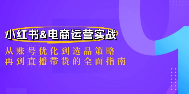 小红书&电商运营实战：从账号优化到选品策略，再到直播带货的全面指南-创新Ovo