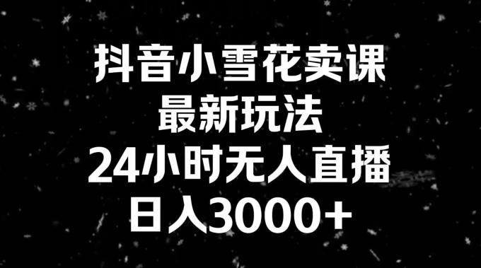 抖音小雪花卖课，24小时无人直播，日入3000+，小白也能轻松操作-创新Ovo