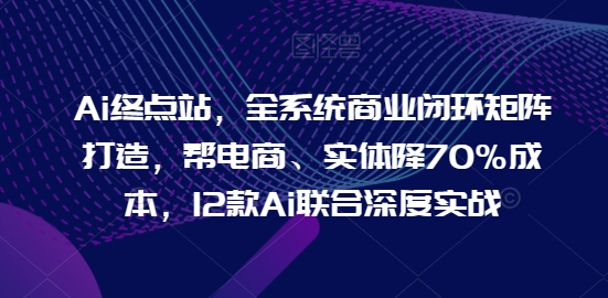 Ai终点站，全系统商业闭环矩阵打造，帮电商、实体降70%成本，12款Ai联合深度实战【0906更新】-创新Ovo