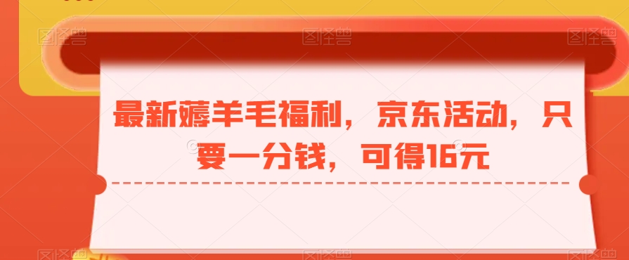 最新薅羊毛福利，京东活动，只要一分钱，可得16元-创新Ovo
