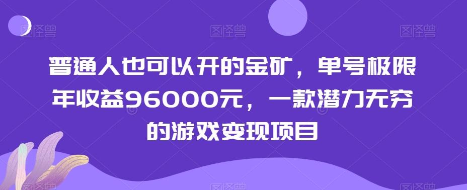 普通人也可以开的金矿，单号极限年收益96000元，一款潜力无穷的游戏变现项目【揭秘】-创新Ovo