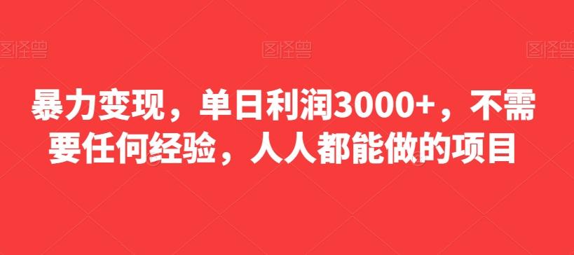 暴力变现，单日利润3000+，不需要任何经验，人人都能做的项目-创新Ovo