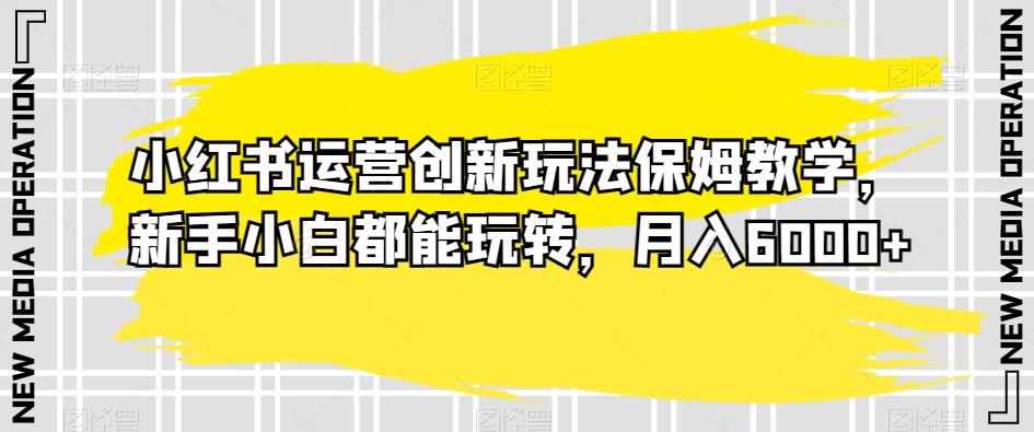 小红书运营创新玩法保姆教学，新手小白都能玩转，月入6000+【揭秘】-创新Ovo
