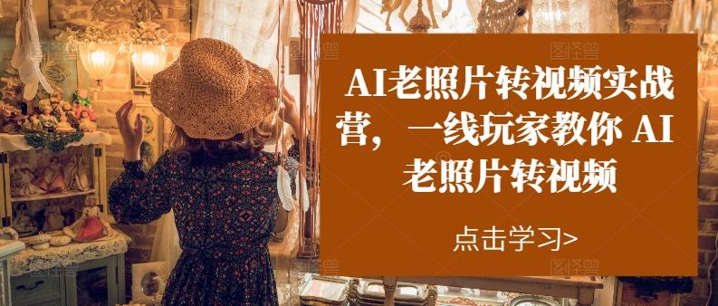 AI老照片转视频实战营，一线玩家教你AI老照片转视频-创新Ovo