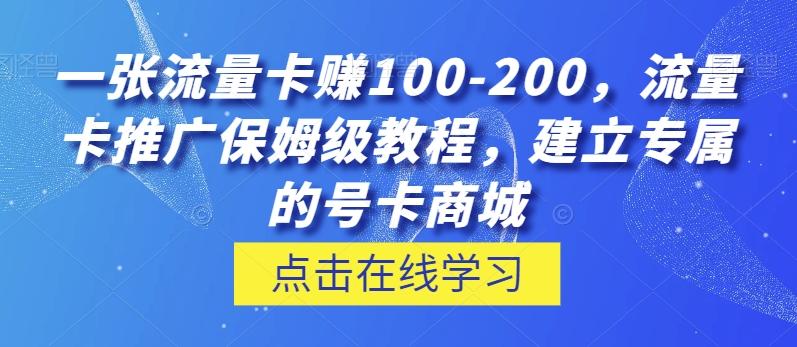 一张流量卡赚100-200，流量卡推广保姆级教程，建立专属的号卡商城-创新Ovo