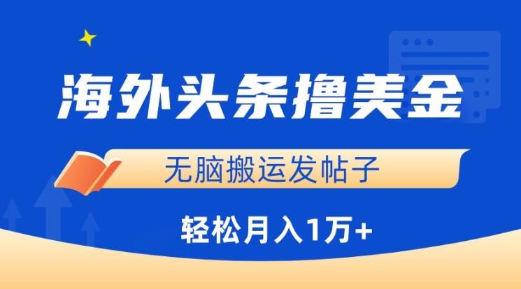 海外头条撸美金，无脑搬运发帖子，月入1万+，小白轻松掌握【揭秘】-创新Ovo