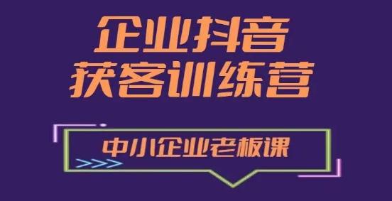 企业抖音营销获客增长训练营，中小企业老板必修课-创新Ovo