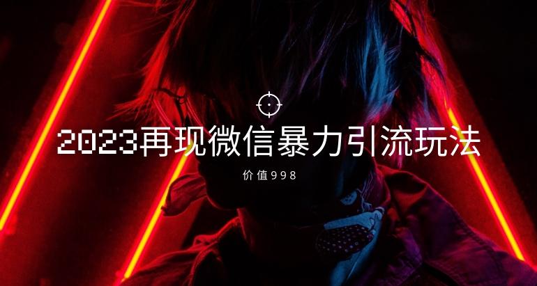 价值998元2023最新微信暴力引流玩法，日引流50-100+-创新Ovo