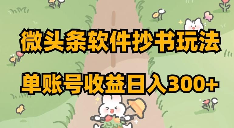微头条软件抄书玩法，单账号收益日入300+【揭秘】-创新Ovo