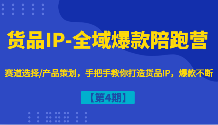货品IP-全域爆款陪跑营【第4期】赛道选择/产品策划，手把手教你打造货品IP，爆款不断-创新Ovo