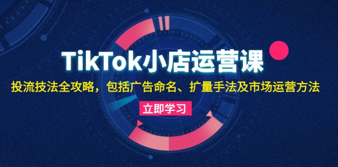 TikTok小店运营课：投流技法全攻略，包括广告命名 扩量手法及市场运营方法-创新Ovo