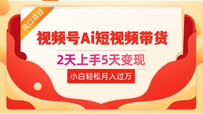 2天上手5天变现视频号Ai短视频带货0粉丝0基础小白轻松月入过万-创新Ovo