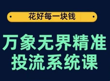 万象无界精准投流系统课，从关键词到推荐，从万象台到达摩盘，从底层原理到实操步骤-创新Ovo