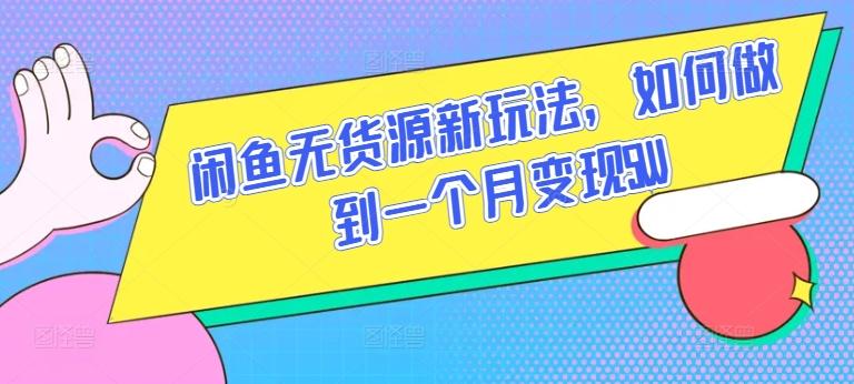 闲鱼无货源新玩法，如何做到一个月变现5W【揭秘】-创新Ovo