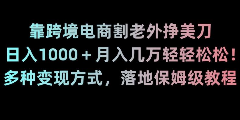 靠跨境电商割老外挣美刀，日入1000＋月入几万轻轻松松！多种变现方式，落地保姆级教程【揭秘】-创新Ovo