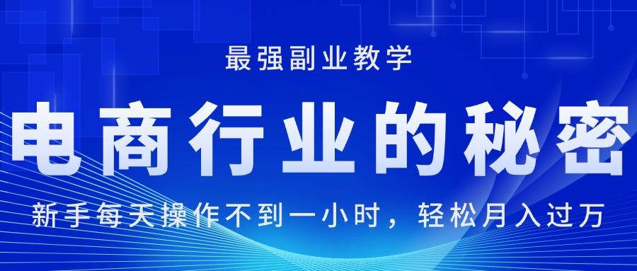 电商行业的秘密，新手每天操作不到一小时，月入过万轻轻松松，最强副业…-创新Ovo