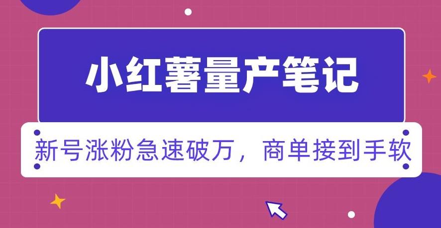 小红书量产笔记，一分种一条笔记，新号涨粉急速破万，新黑马赛道，商单接到手软【揭秘】-创新Ovo