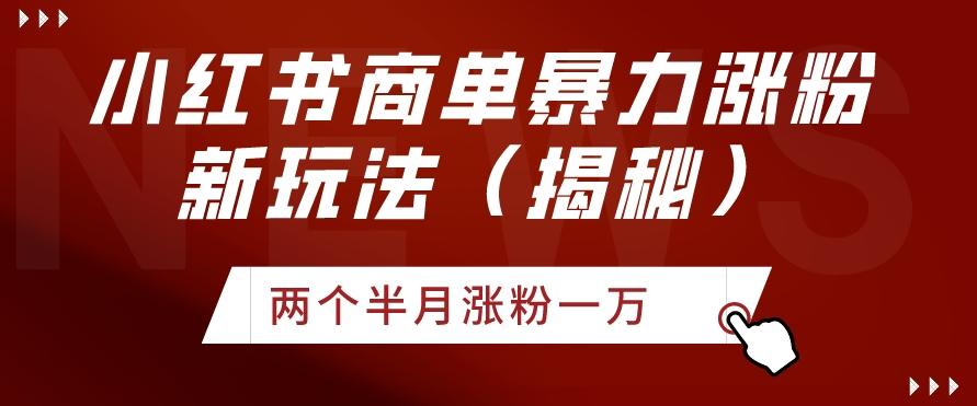 小红书商单暴力涨粉新玩法两个半月涨粉一万（揭秘）-创新Ovo