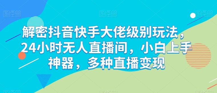 解密抖音快手大佬级别玩法，24小时无人直播间，小白上手神器，多种直播变现【揭秘】-创新Ovo