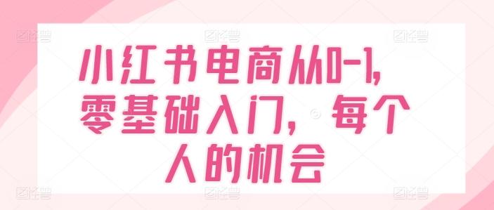 小红书电商从0-1，零基础入门，每个人的机会-创新Ovo