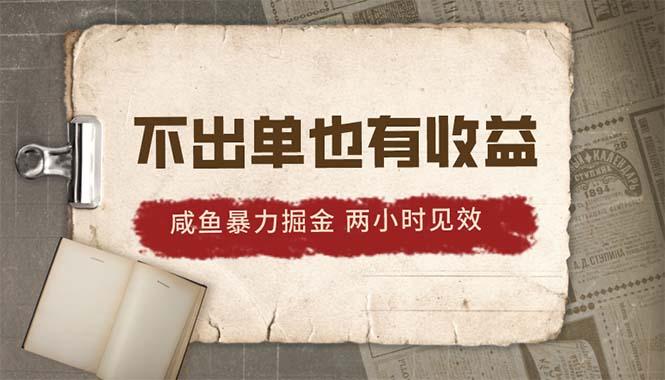 2024咸鱼暴力掘金，不出单也有收益，两小时见效，当天突破500+-创新Ovo