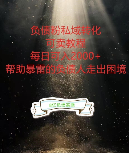 负债粉掘金计划，帮助负债者解决问题，债务规划，债务重组，最好的变现方式【揭秘】-创新Ovo