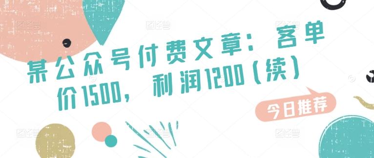 某公众号付费文章：客单价1500，利润1200(续)，市场几乎可以说是空白的-创新Ovo