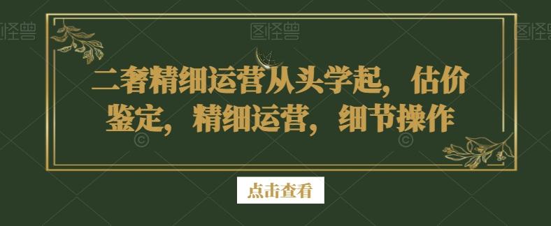 二奢精细运营从头学起，估价鉴定，精细运营，细节操作-创新Ovo