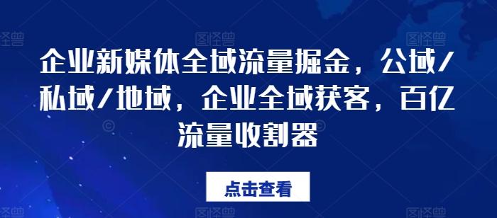 企业新媒体全域流量掘金，公域/私域/地域，企业全域获客，百亿流量收割器-创新Ovo