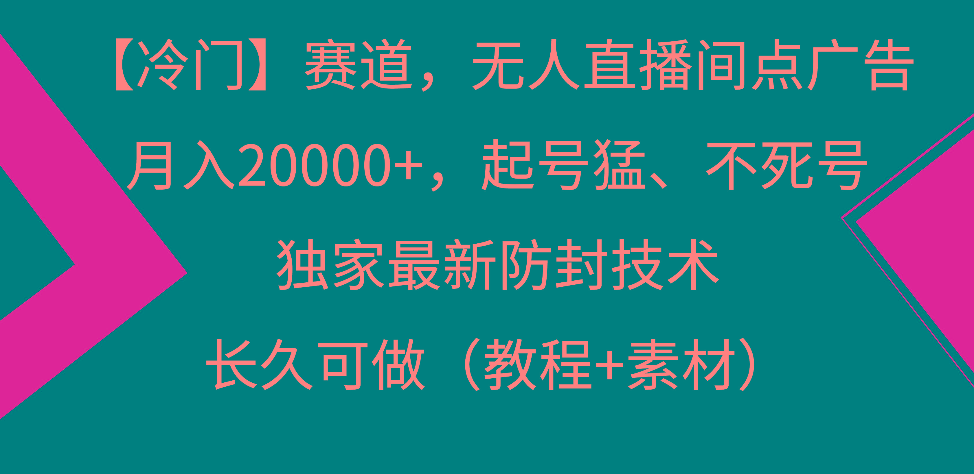 【冷门】赛道，无人直播间点广告，月入20000+，起号猛、不死号，独家最…-创新Ovo