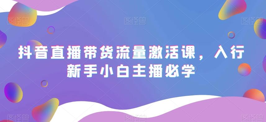 抖音直播带货流量激活课，入行新手小白主播必学-创新Ovo
