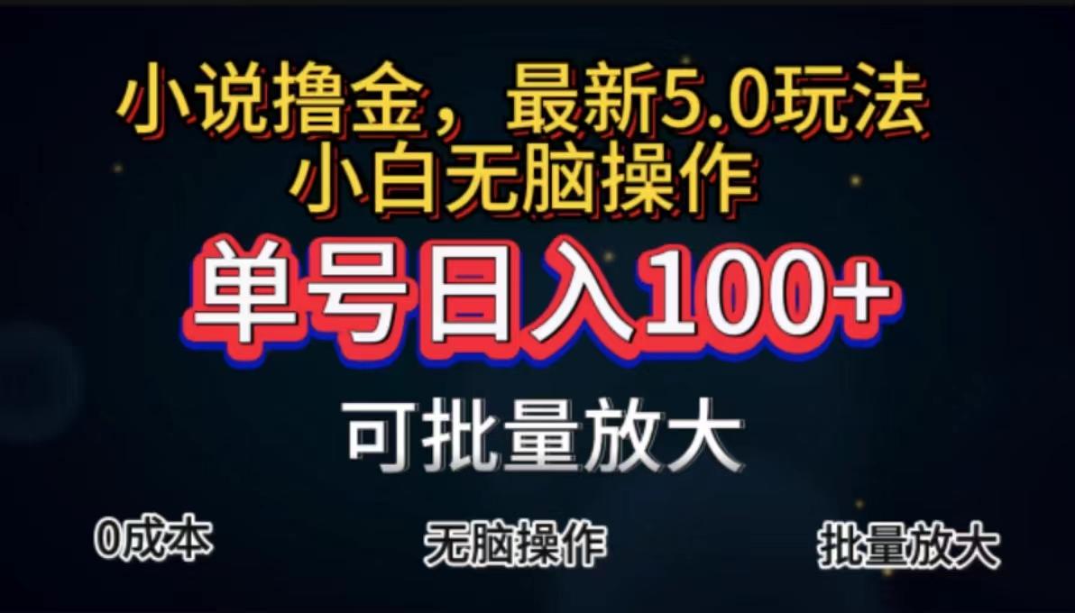 全自动小说撸金，单号日入100+小白轻松上手，无脑操作-创新Ovo