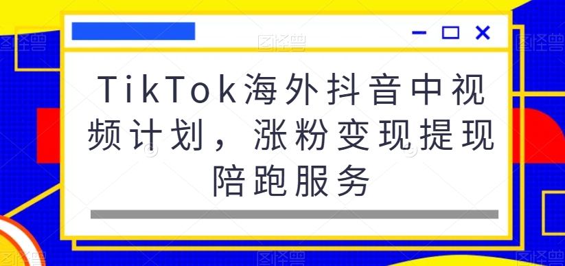 TikTok海外抖音中视频计划，涨粉变现提现陪跑服务-创新Ovo