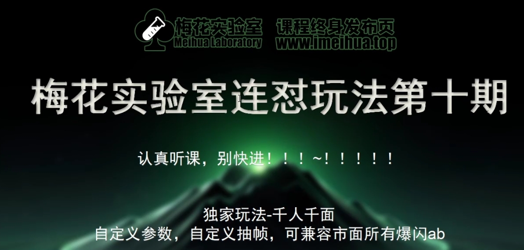 梅花实验室社群专享课视频号连怼玩法第十期课程+第二部分-FF助手全新高自由万能爆闪AB处理-创新Ovo