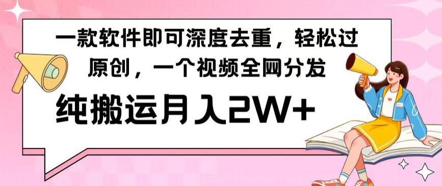 一款软件深度去重，轻松过原创，一个视频全网分发，纯搬运月入2W+-创新Ovo