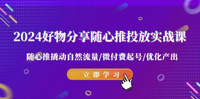 2024好物分享-随心推投放实战课 随心推撬动自然流量/微付费起号/优化产出-创新Ovo