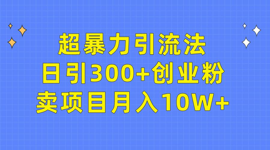 (9954期)超暴力引流法，日引300+创业粉，卖项目月入10W+-创新Ovo
