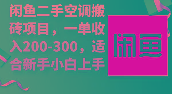(9539期)闲鱼二手空调搬砖项目，一单收入200-300，适合新手小白上手-创新Ovo