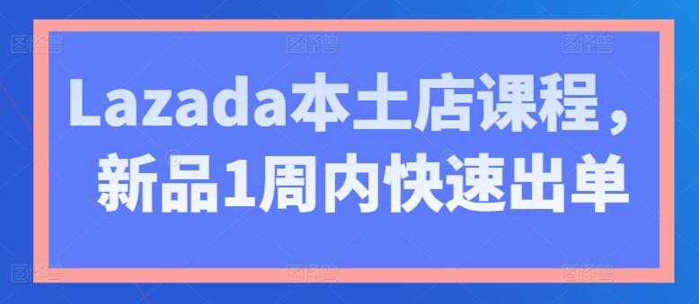 Lazada本土店课程，新品1周内快速出单-创新Ovo