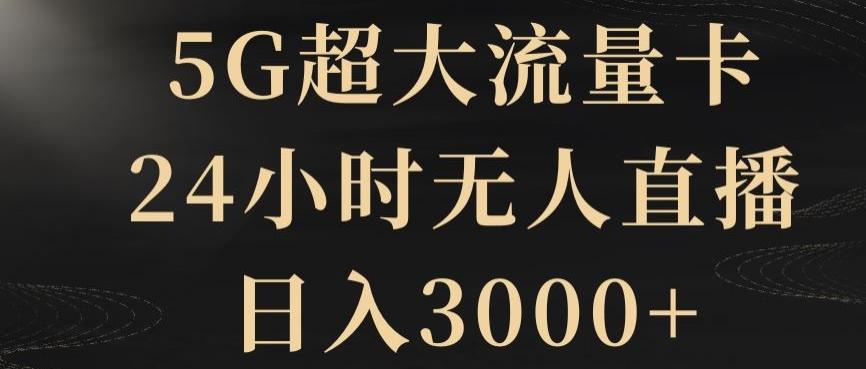 5G超大流量卡，24小时无人直播，日入3000+【揭秘】-创新Ovo