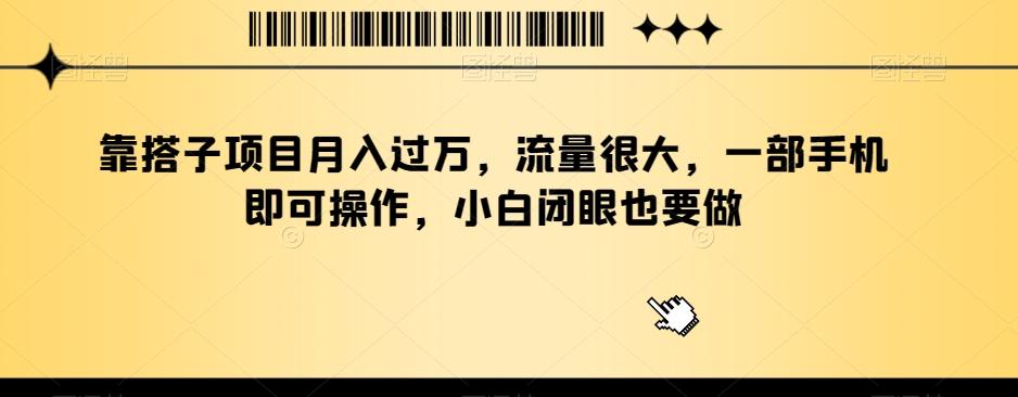 靠搭子项目月入过万，流量很大，一部手机即可操作，小白闭眼也要做-创新Ovo