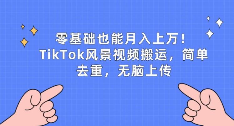 零基础也能月入上w，TikTok风景视频搬运，简单去重，无脑上传【揭秘】-创新Ovo