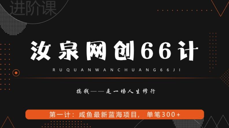汝泉网创66计之第1计：闲鱼长期稳定项目，单笔变现300+-创新Ovo
